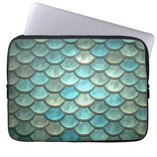 Mermaid Tail schaalt Soft Blue Green Turquoise Laptop Sleeve