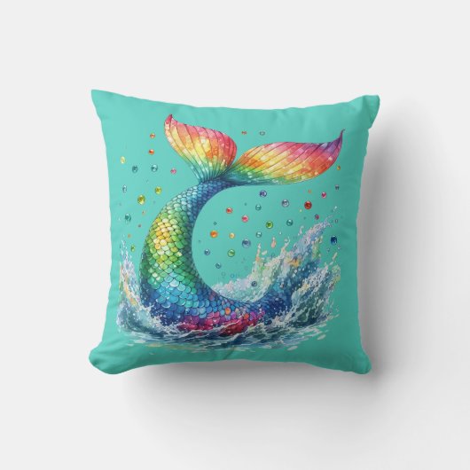 "Mermaid Tail Splash" Kussen (Voorkant)