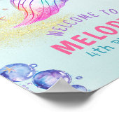 Mermaid Tail Splish Splash verjaardag Welkom Poster (Hoek)