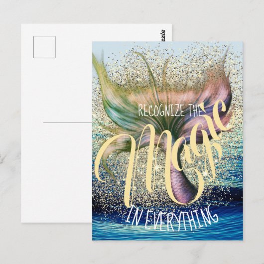 Mermaid Tail  tekst Briefkaart (Voorkant / Achterkant)