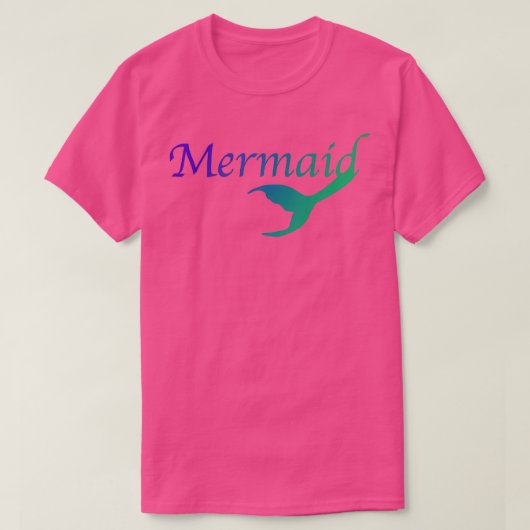 Mermaid Tail tekst paars groen T-shirt (Design voorkant)