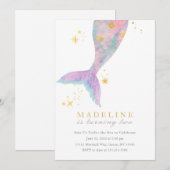 Mermaid Tail-uitnodiging Kaart (Voorkant / Achterkant)