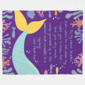 Mermaid Tail Underwater Scene Reef en Fish Letter Fleece Deken (Voorkant (Horizontaal))