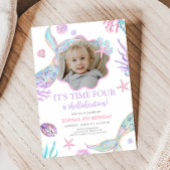 Mermaid Tail Vierde verjaardagsfeestje Kaart