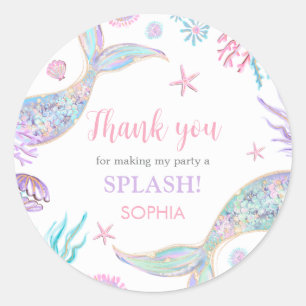 Mermaid Tail Vierde verjaardagsfeestje Ronde Sticker