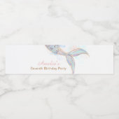 Mermaid Tail Water fles etiketten (Enkel label)