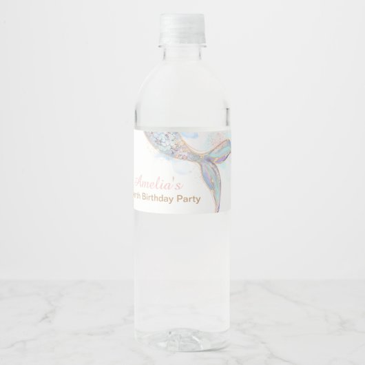 Mermaid Tail Water fles etiketten (Voorkant)