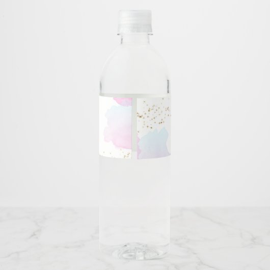 Mermaid Tail Waterverf Blauwgroen groen meisje Bir Waterfles Etiket (Achterkant)