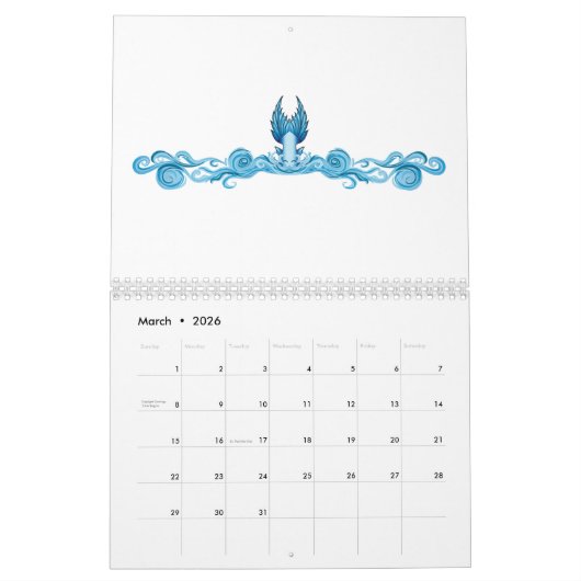 Mermaid Tail Waves Kalender (Mar 2026)