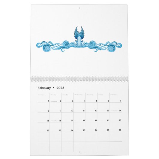 Mermaid Tail Waves Kalender (Feb 2026)