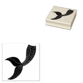 Mermaid Tail Wooden Art Stamp Rubberstempel (Gestempeld)