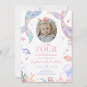 Mermaid Tail Zee verjaardagsfeestje Kaart (Voorkant)