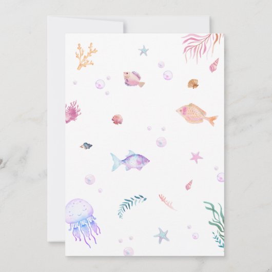 Mermaid Tail Zee verjaardagsfeestje Kaart (Achterkant)