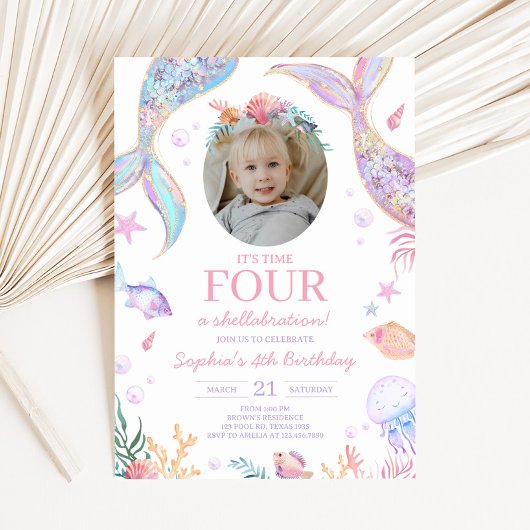 Mermaid Tail Zee verjaardagsfeestje Kaart