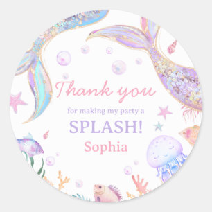 Mermaid Tail Zee verjaardagsfeestje Ronde Sticker