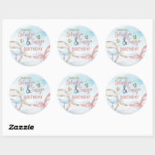 Mermaid Tails Splashy and Sassy Birthday Ronde Sticker (Vel)