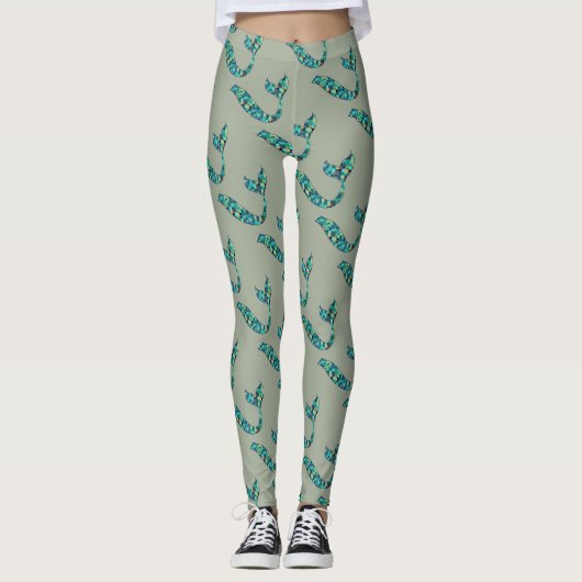 Mermaid Tale Leggings Grey en Green (Voorkant)
