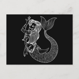 Mermaid Tattoo  Mermaid Art Tattoo Girls Briefkaart