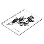 Mermaid Tattoo Style Black White Ink Tekening Notitieboek (Linkerzijde)