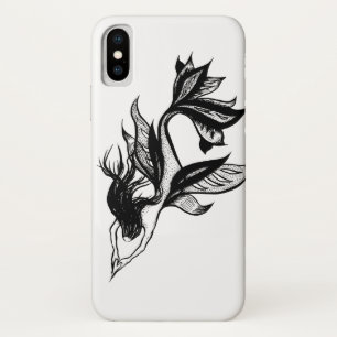 Mermaid Tattoo Style Stipple Shaded Ink Tekening Case-Mate iPhone Case