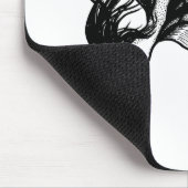 Mermaid Tattoo Style Stipple Shaded Ink Tekening Muismat (Hoek)