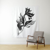 Mermaid Tattoo Style Stipple Shaded Ink Tekening Wandkleed (In situ)