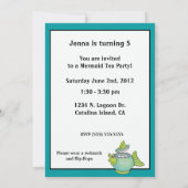 Mermaid Tea Party Birthday Invitation Kaart (Achterkant)