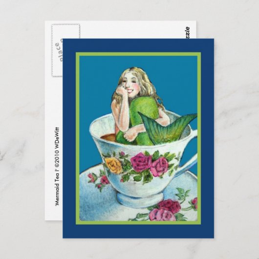Mermaid Tea Post Card Briefkaart (Voorkant / Achterkant)