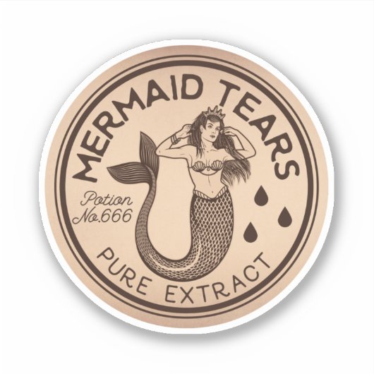 Mermaid Tears Potion  Label Sticker (Voorkant)