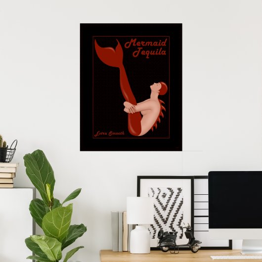 Mermaid Tequila Poster (Thuiskantoor)