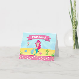 Mermaid Thank You Card Folded Note Card Bedankkaart