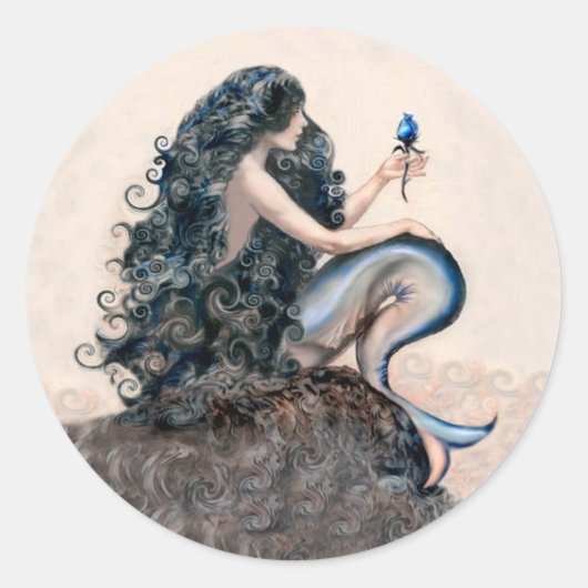 Mermaid & The Rose Ronde Sticker (Voorkant)