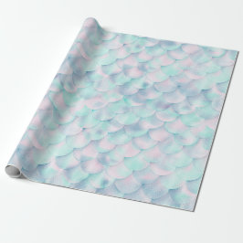 Mermaid thema aqua roze BIRTHDAY WEDDING WRAP Cadeaupapier