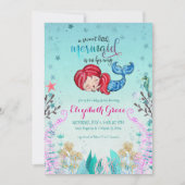 Mermaid Thema Baby Shower Uitnodiging (Voorkant)