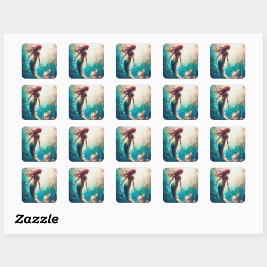 Mermaid thema feest aangepaste stickers (Vel)