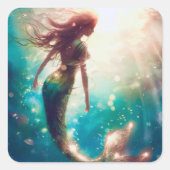 Mermaid thema feest aangepaste stickers (Voorkant)