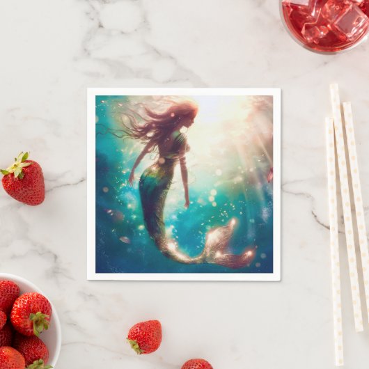 Mermaid thema feest custom servetten (Insitu)