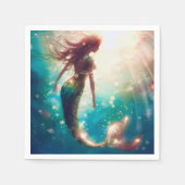 Mermaid thema feest custom servetten (Voorkant)