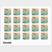 Mermaid thema feest stickers op maat (Vel)