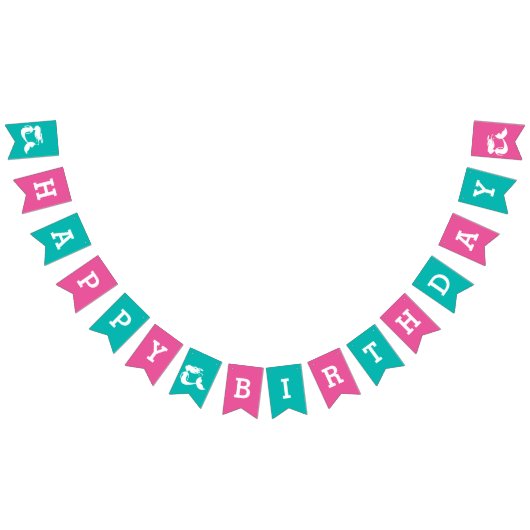 Mermaid thema Happy Birthday Party Bunting Banner (Alle)