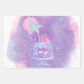 Mermaid Theme Birthday Bash Inpakpapier Vel (Voorkant 3)