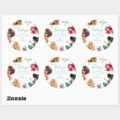 Mermaid Theme Birthday Party Bedankt Ronde Sticker (Vel)
