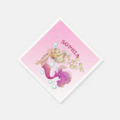 Mermaid Theme Cute Pink Napkins Servet (Hoek)