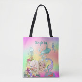 Mermaid Theme Cute Rainbow-Canvas tas (Voorkant)