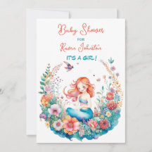 Mermaid Theme Floral Meisje's Baby shower