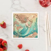 Mermaid theme party custom napkins servet (Insitu)