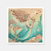 Mermaid theme party custom napkins servet (Voorkant)