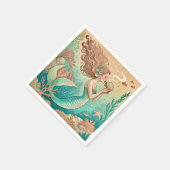 Mermaid theme party custom napkins servet (Hoek)