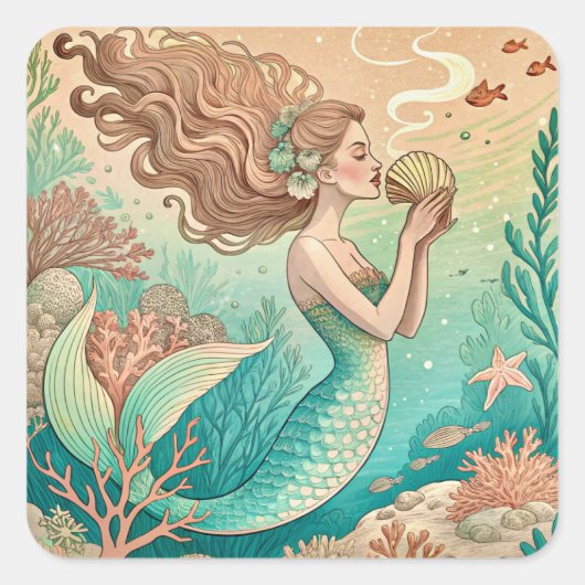 Mermaid theme party custom stickers (Voorkant)
