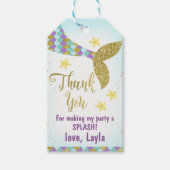 Mermaid Theme Verjaardagsgunst Label Cadeaulabel (Voorkant)